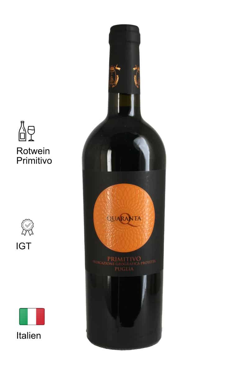 2021 Primitivo Rotwein Trocken IGT - Quaranta - Aquilien - Italien Wein &  Sekt online kaufen | Weinhaus-Venum.de Weinversand