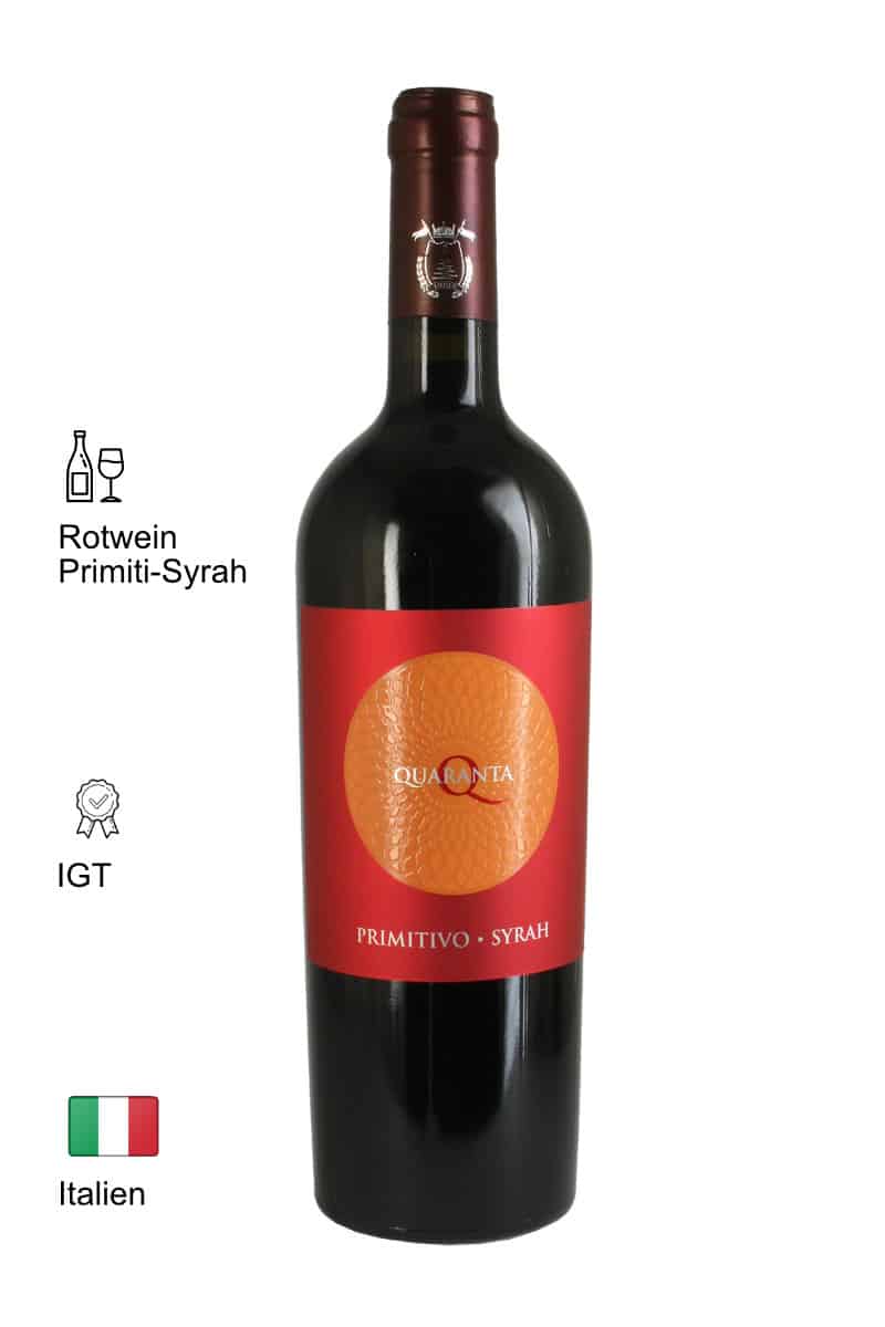 2021 Primitivo & Syrah Rotwein Halbtrocken IGT - Quaranta - Aquilien -  Italien Wein & Sekt online kaufen | Weinhaus-Venum.de Weinversand